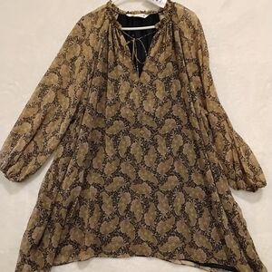 Zara Floral Blouse with Tie Neck